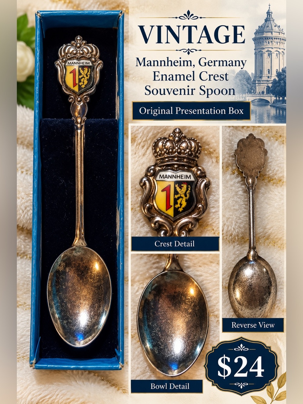 Mannheim Souvenir Spoon Vintage Souvenir Spoon with Box